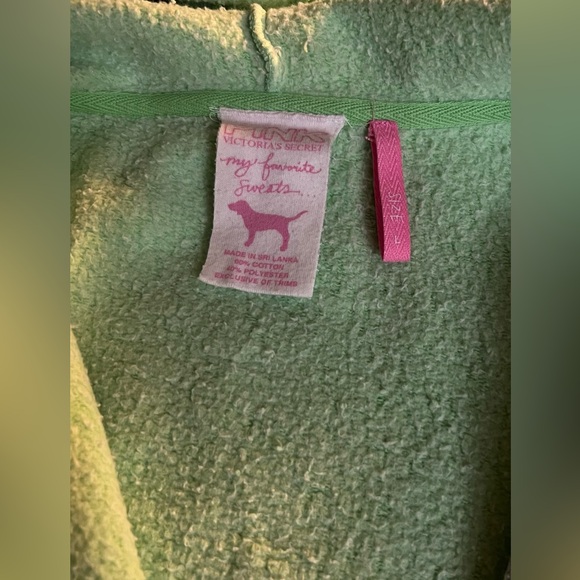 VS PINK ~ Green (Vintage) “Love Pink” Sweatshirt / Hoodie - Picture 8 of 15